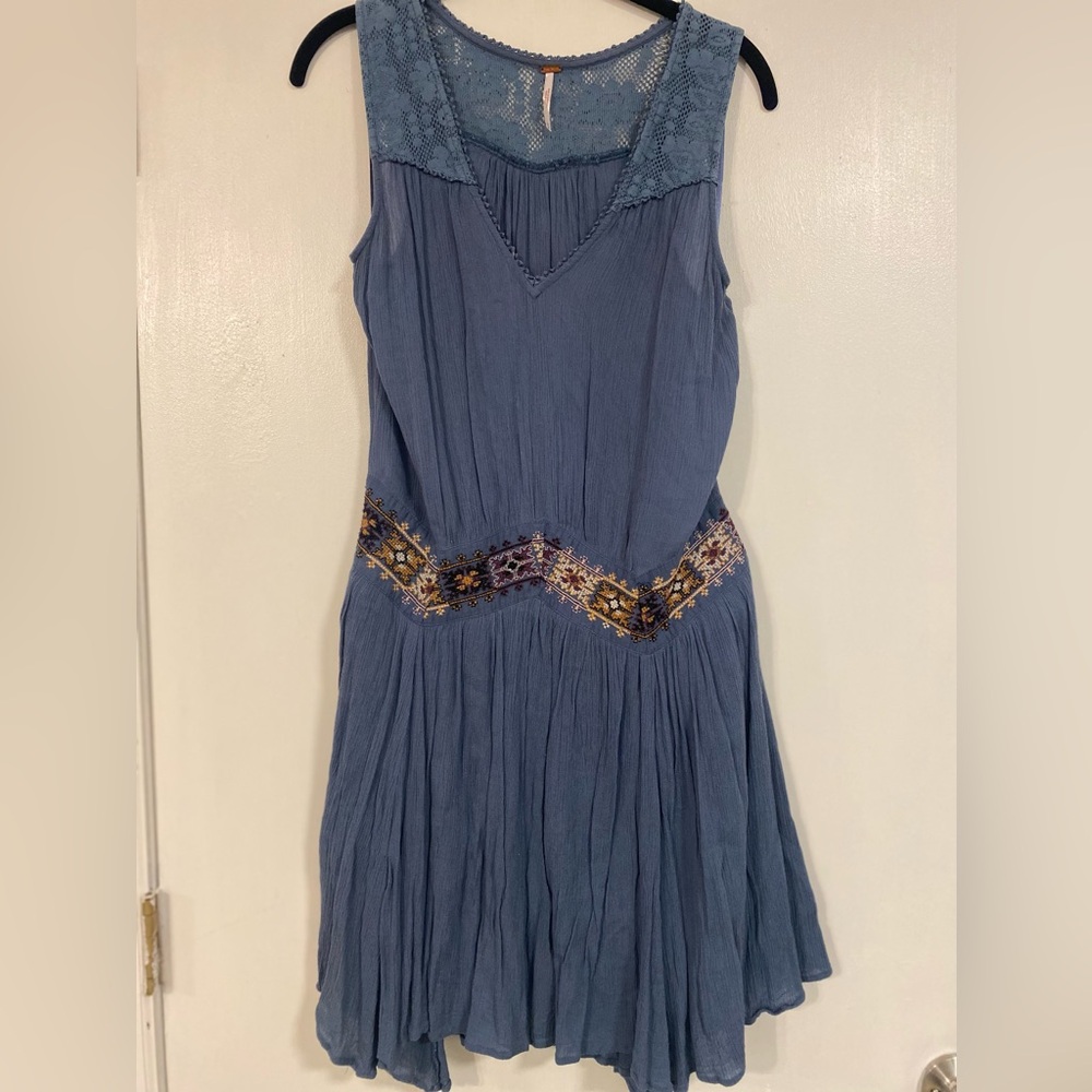 Free People Blue Sleeveless Dress - Size Medium